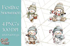 Christmas Snowman Clipart PNG Winter Holiday Characters Pnga Product Image 1