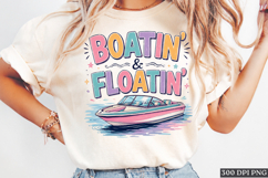 Boatin Floatin Retro Boat Lake Life Summer PNG Design Product Image 1