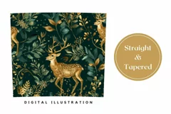 Deer Tumbler Wrap Design, Floral Tumbler Sublimation Product Image 3