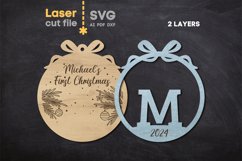 First Christmas Ornament SVG laser cut file for Glowforge Product Image 3