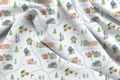 Christmas Town Seamless Pattern, Digital Paper Product Image 3