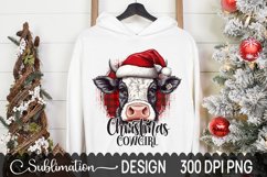 Christmas Cow Girl Sublimation Design - Christmas Heifer Product Image 2