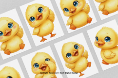 15 Bundle Watercolor Cute Yellow Duck Cute Animal Farm Product Image 3