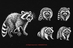 10 Bundle Dark Art Racoon Scary Gothic Horror Animal Tattoo Product Image 5
