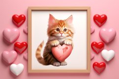 Valentine Cat Peeking Around Clipart Product Image 3