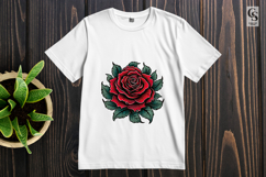 Gothic Red Rose Tattoo Clipart Sublimation PNG Product Image 3