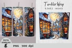 Christmas Tumbler Wrap, Christmas Stained glass sublimation Product Image 1