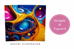 Colorful 3D Tumbler Sublimation Design, Fluid Art Tumbler Product Image 3