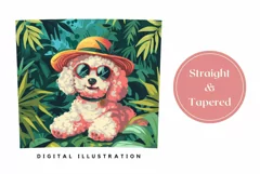 Tropical Tumbler Wrap Design, Cute Poodle Dog Tumbler Design Product Image 3