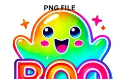 Neon Halloween Ghost PNG,Coquette Ghost for Trendy Halloween Product Image 4