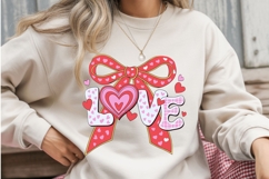 Valentine LOVE Bow Sublimation PNG Product Image 2