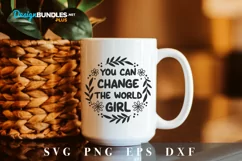Feminist SVG - You can change the world girl Product Image 2