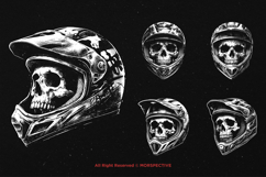10 Bundle Dark Art Skull Motocross Racer Biker Trail Product Image 5
