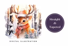 Christmas Tumbler Wrap PNG, Winter Deer Sublimation Tumbler Product Image 3