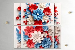 3D papercut patriotic USA flowers | Sublimation Mug designs Product Image 3