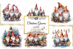 Christmas Gnomes Clipart, 48 high quality images Product Image 1