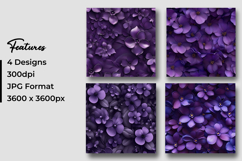 Purple Floral Bloom Digital Paper Product Image 3