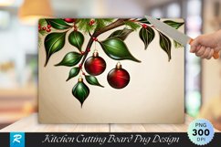 Mistletoe Branch Elegant Maple Cutting Board PNG Design Product Image 1