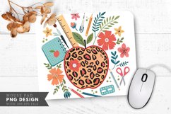 Leopard Floral Apple Design Mouse Pad PNG Design Product Image 1