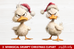 2 Whimsical Grumpy Christmas Clipart | Funny Grumpy Holiday Product Image 1