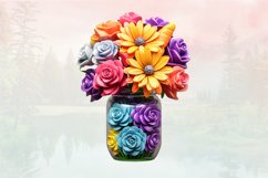 3d Flowers in Jar sublimation Clipart Bundle, 3D Product Image 3