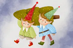 Cute Christmas Elf Clipart Product Image 8