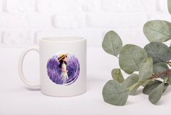 Watercolor Lavanda Illustration, Cartoon Flowers Sublimation Product Image 3