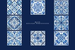Watercolor Portuguese Tiles| Blue Azulejo Seamless Tile VOL4 Product Image 3