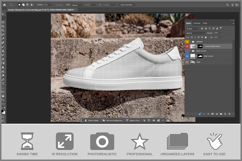 Sneaker On Concrete Step Product Image 2