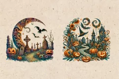 Creepy Halloween clipart. PNG sublimation Product Image 2