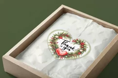 12 Christmas Heart Stickers|Printable cutting PNG Product Image 5