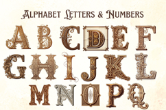 Warm Vintage Alphabet Letters &amp; Numbers ,Antique Aged Pack Product Image 3