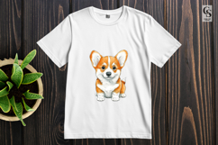 Cute Corgi Puppy Watercolor Clipart Sublimation PNG Product Image 3