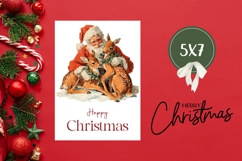 Vintage Christmas Greeting Card, Santa Claus Card Design Product Image 3