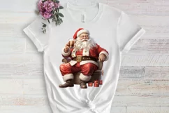 Watercolor Santa Claus Sublimation Clipart, Santa PNG Product Image 3