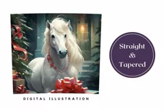 Christmas Tumbler Design, Christmas Horse Sublimation PNG Product Image 3