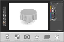 Table with Tablecloth Round Mockup Product Image 3