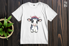 Cute Patriotic Cow Watercolor Clipart PNG Product Image 3
