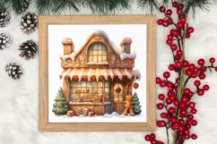 Christmas Santa House Clipart, Christmas PNG Product Image 3
