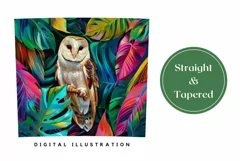 Owl Tumbler Sublimation, Tropical Tumbler Wrap Design Product Image 3