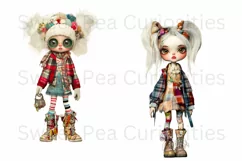 Steampunk, Girls, Ephemera, PNG, watercolor, Clipart Product Image 3