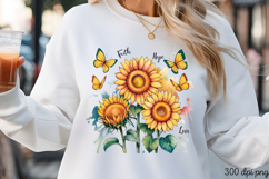 Faith hope love PNG, Sunflower Christian Sublimation PNG Product Image 3