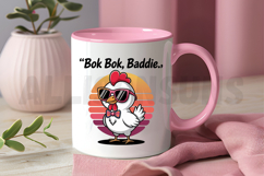Cartoon Chicken Wearing Sunglasses And Bowtie Against Retro Product Image 3