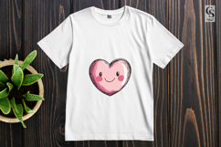 Cute Pink Smiling Heart Clipart Sublimation PNG Product Image 2