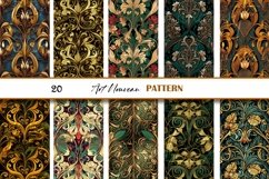 Vintage Floral Art Nouveau Seamless Digital Print Product Image 3