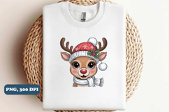 Yarn Crochet Christmas Reindeer Png sublimation Product Image 1