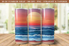 Sunset & Sea Tumbler Wrap | 20 oz tumbler wrap Product Image 1
