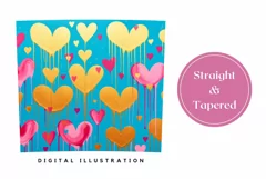 Blue Tumbler Wrap Design, Valentine's Day Tumbler PNG Product Image 3