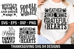 Thanksgiving SVG Design - Gather Here With Grateful Hearts Product Image 1