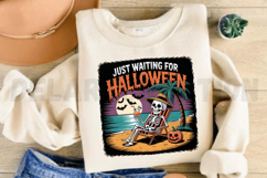 Just waiting for Halloween Sublimation PNG Design Product Image 3